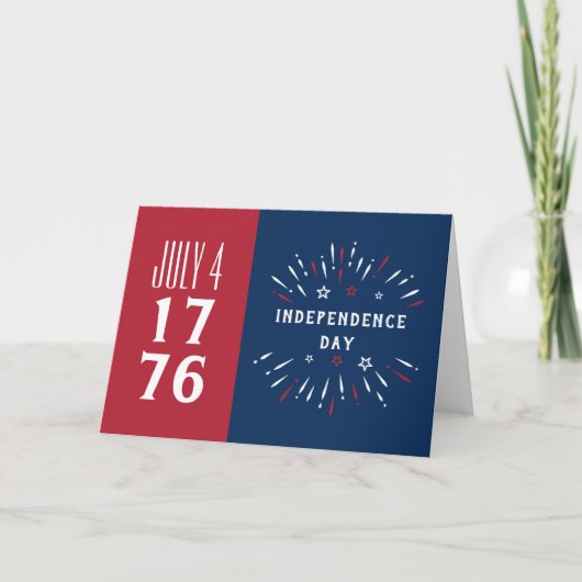 1776年7月4日 アメリカ USA 独立記念日 花火 カード (正面)