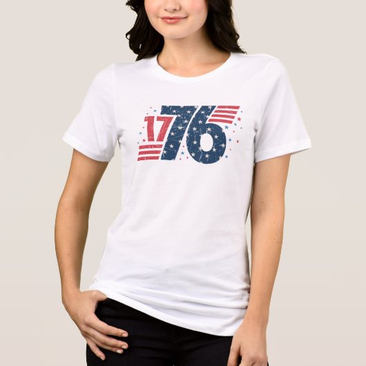 1776年7月4日、独立記念日 トライブレンドTシャツ (正面)