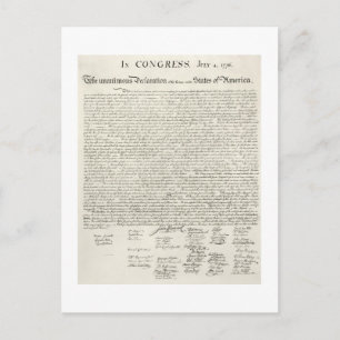 1776年7月4日INDEpendenceの宣言 ポストカード