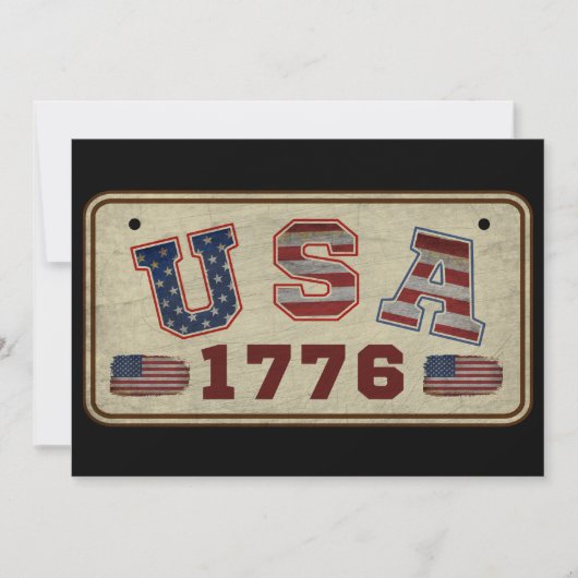 1776年 アメリカ ヴィンテージ アメリカ国旗 招待状 (正面)