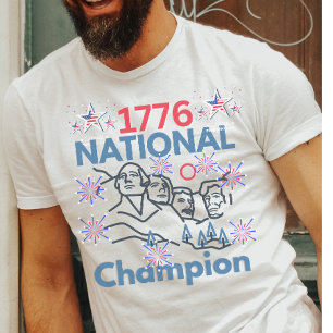 1776年 全米チャンピオン ふざけた愛国主義 7月4日 Tシャツ