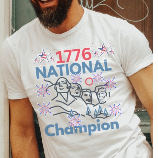 1776年 全米チャンピオン ふざけた愛国主義 7月4日 Tシャツ
