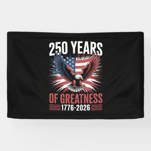 1776年~2026年 偉大なる250年 250周年記念 横断幕 (横)