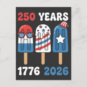 1776年~2026年 250周年 7月4日 アイスクリーム ポストカード