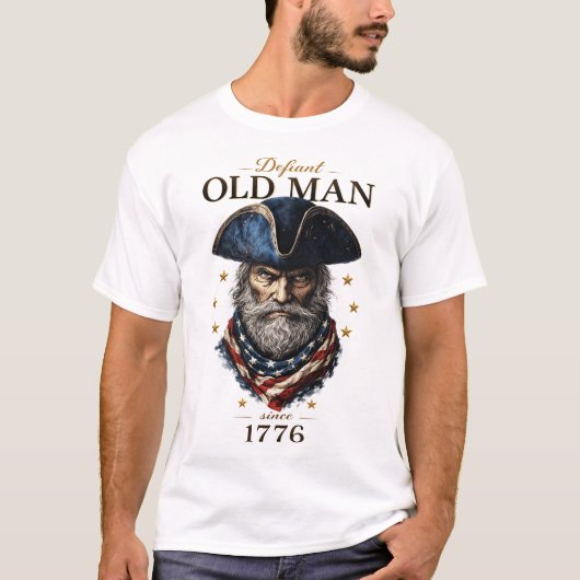 1776愛国アメリカーナグラフィック Tシャツ (正面)