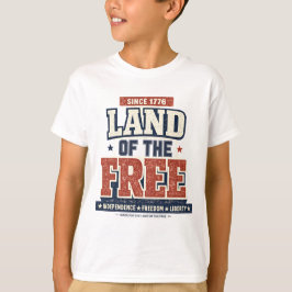 1776愛国少年「自由の国」Tシャツ Tシャツ