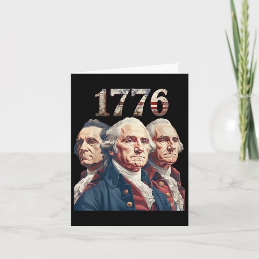 1776愛国建国の父祖の歴史芸術ティー カード (正面)