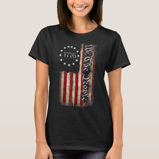 1776我々愛国的なアメリカ憲法 Tシャツ (正面)