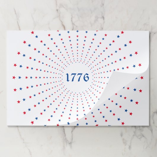 1776星赤白青花火おもしろいランチョンマット ペーパーパッド (折り畳み)