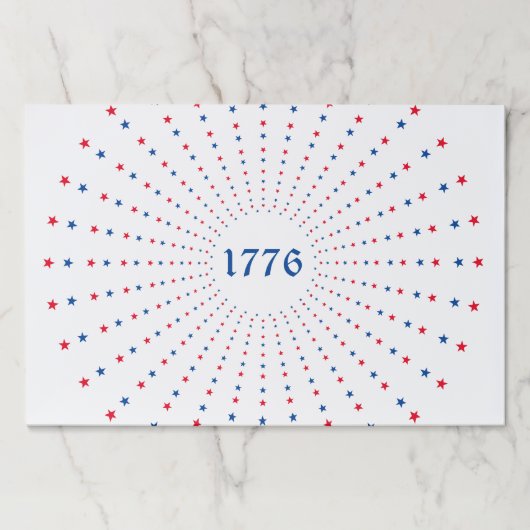 1776星赤白青花火おもしろいランチョンマット ペーパーパッド (正面)