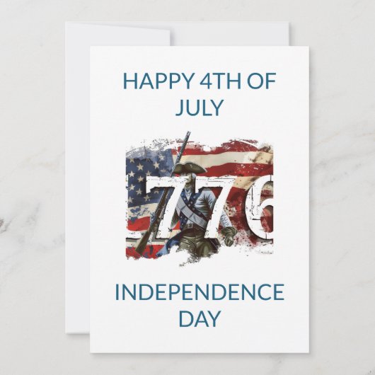 1776独立記念日アメリカ国旗はげ鷲 招待状 (裏面)