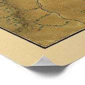 1776米国とイギリス軍のボストンの州都の地図 ポスター (角)