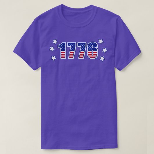 17767月4日アメリカ国旗 Tシャツ (デザイン正面)