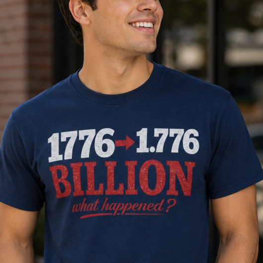 1776 から 17億7600万 への変貌 Tシャツ