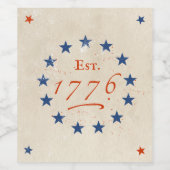 1776 アメリカの星 ワインラベル (シングルラベル)