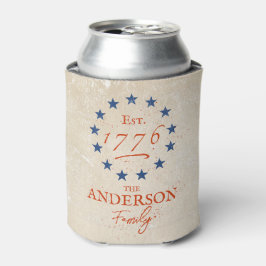 1776 アメリカンスターと家族の名前 缶クーラー