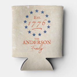 1776 アメリカンスターと家族の名前 缶クーラー