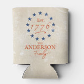 1776 アメリカンスターと家族の名前 缶クーラー (裏面)
