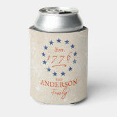 1776 アメリカンスターと家族の名前 缶クーラー (缶裏面)
