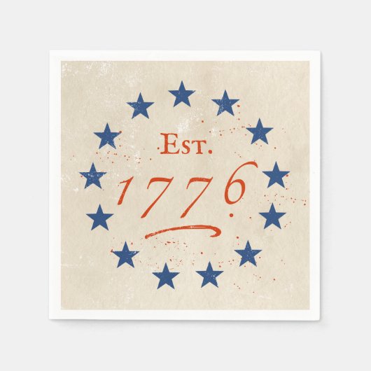 1776 アメリカンスターズ スタンダードカクテルナプキン (正面)