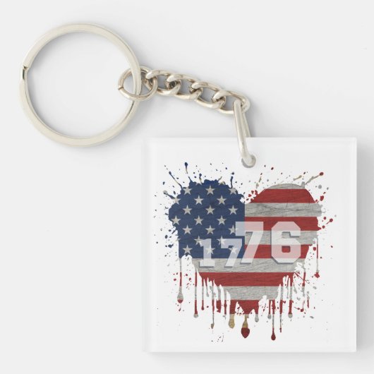 1776 アメリカ国旗 キーホルダー (正面)