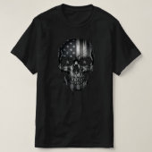 1776 アメリカ国旗 スカル 愛国者 USA 250周年記念 Tシャツ (デザイン正面)