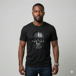 1776 アメリカ国旗 スカル 愛国者 USA 250周年記念 Tシャツ
