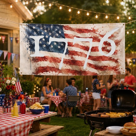 1776 アメリカ国旗 250年 横断幕
