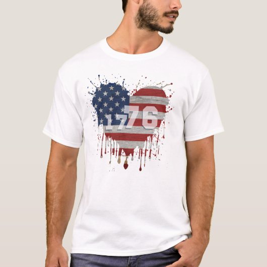 1776 アメリカ国旗 Tシャツ (正面)