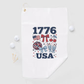 1776 アメリカ愛国クケッタベクター デザイン_1 ゴルフタオル (インサイチュ)