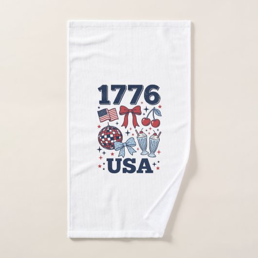 1776 アメリカ愛国クケットベクターデザイン_1 ハンドタオル (ハンドタオル)