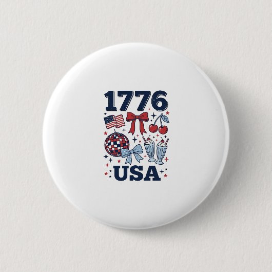 1776 アメリカ愛国クケットベクター デザイン_1 缶バッジ (正面)