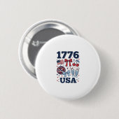 1776 アメリカ愛国クケットベクター デザイン_1 缶バッジ (正面&裏面)