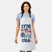 1776 アメリカ愛国コケット ベクター デザイン_1 エプロン (着用した状態)