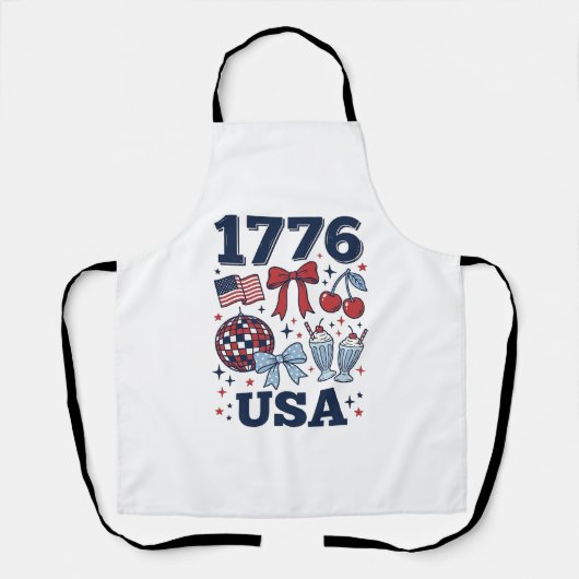 1776 アメリカ愛国コケット ベクター デザイン_1 エプロン (正面)