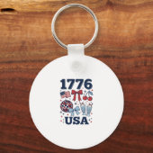 1776 アメリカ愛国コケット ベクター デザイン_1 キーホルダー (正面)