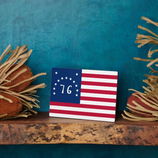 1776 アメリカ独立戦争ベニントンの旗 フォトプラーク (側面)
