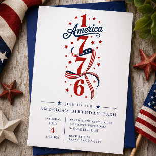1776 アメリカ生誕祭の招待状 招待状