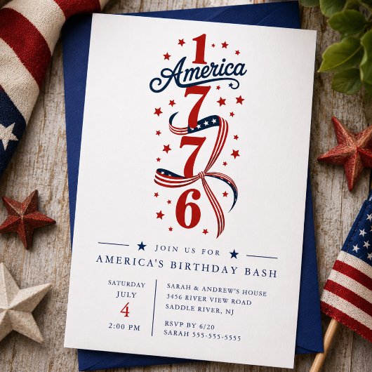 1776 アメリカ生誕祭の招待状 招待状