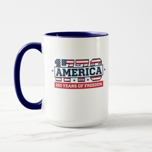1776 アメリカ生誕250年 | 愛国主義 アメリカ独立記念 マグカップ (左)