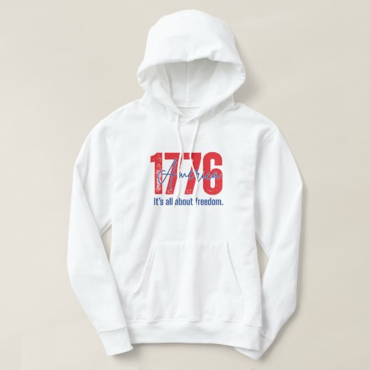 1776 アメリカ - それは全て自由についてです パーカ (デザイン正面)