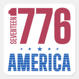 1776 アメリカ 独立250周年 歴史的自由 スクエアシール
