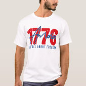 1776 アメリカ - 自由と解放 Tシャツ (正面)