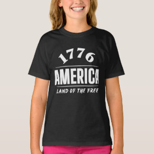 1776 アメリカ 自由の国 アメリカ独立記念日 自由 Tシャツ