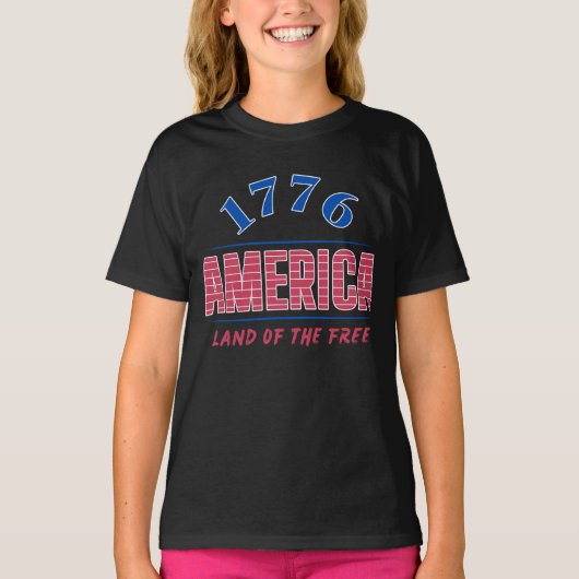 1776 アメリカ 自由の国 Tシャツ (正面)