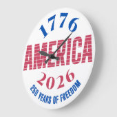 1776 アメリカ 2026 アメリカ独立250周年 ラージ壁時計 (傾斜)