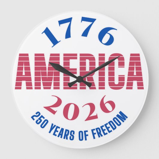 1776 アメリカ 2026 アメリカ独立250周年 ラージ壁時計 (正面)