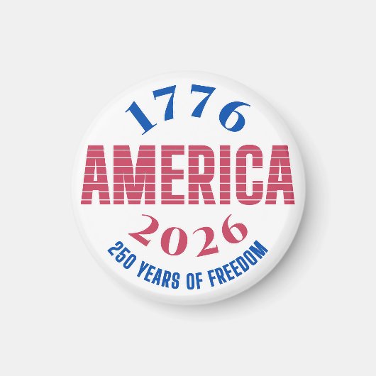 1776 アメリカ 2026 アメリカ自由250周年 マグネット (正面)
