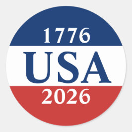 1776 アメリカ 2026 レッド ホワイト ブルー 愛国心 ラウンドシール