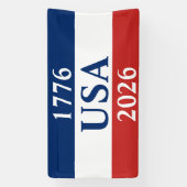 1776 アメリカ 2026 レッド ホワイト ブルー 愛国心 横断幕 (縦)